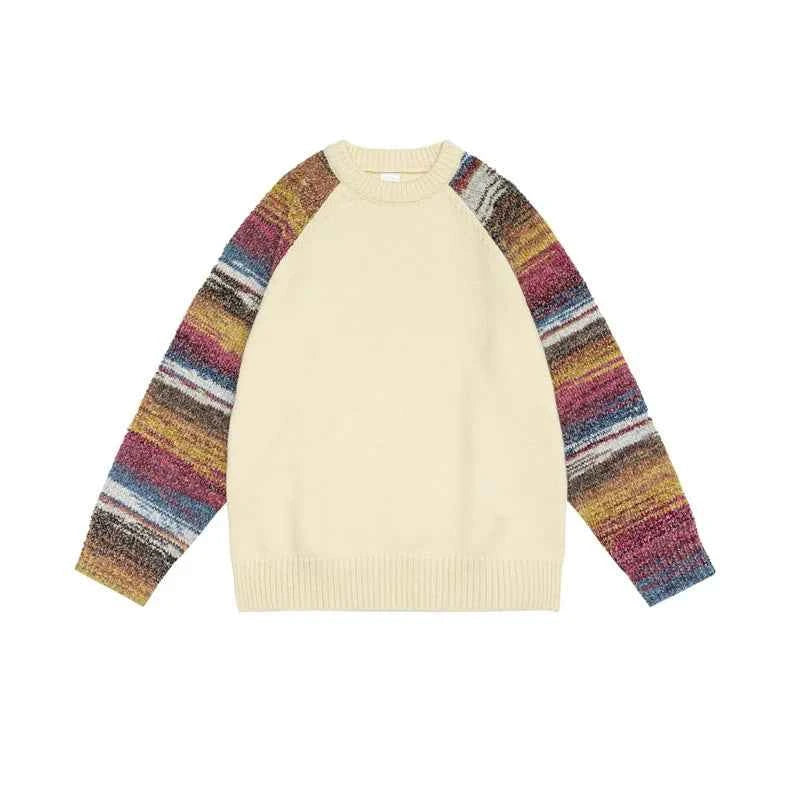 Panelled Crewneck Hip Hop Knit Sweater
