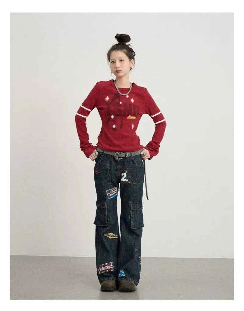 Versatile Slim Fit Letter Printed T-Shirt