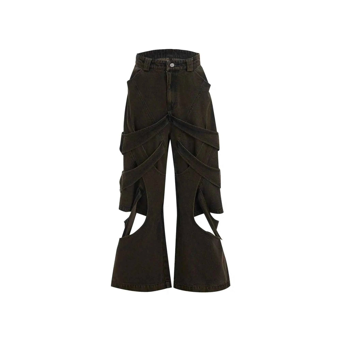 Vintage Patchwork Wornout Hollowed Out Jeans