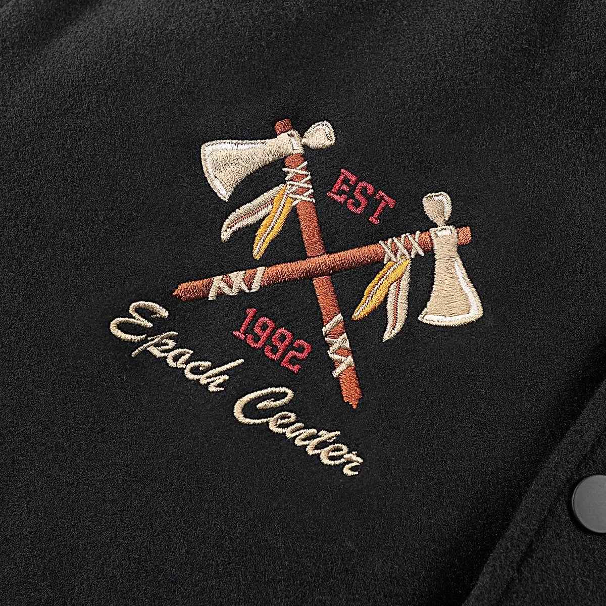 Y2K Patchwork Embroidered Leather Sleeve Varsity Jaket