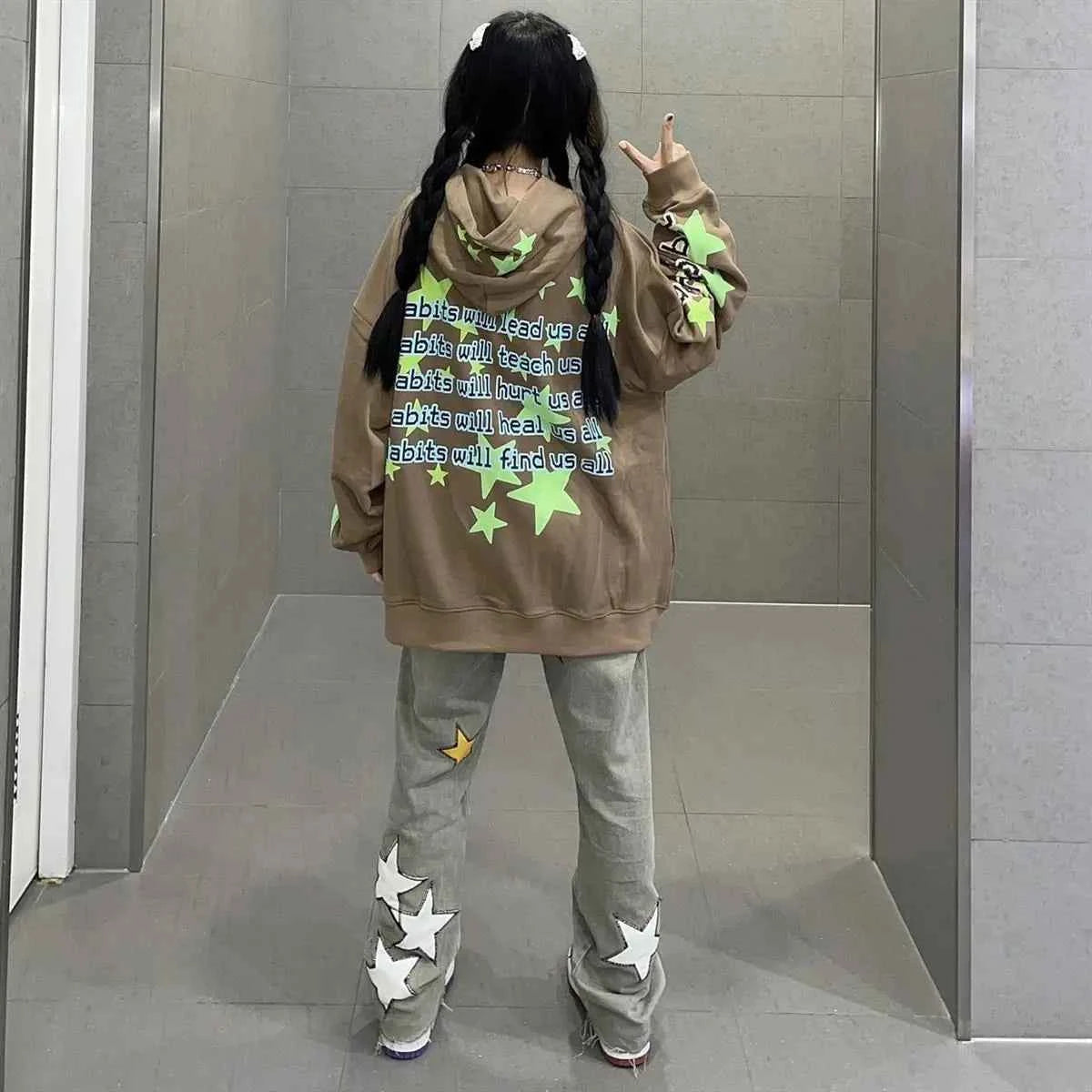 High Waist Vintage Star Hip Hop Jeans