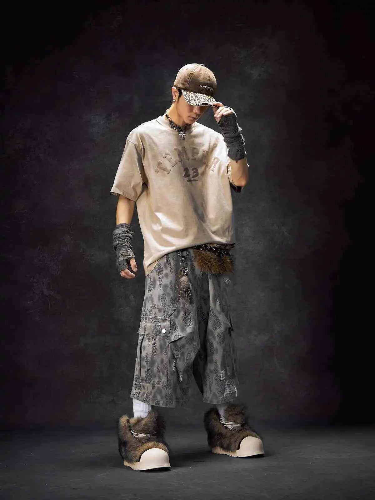 High Quality Leopard Print Cropped Jorts