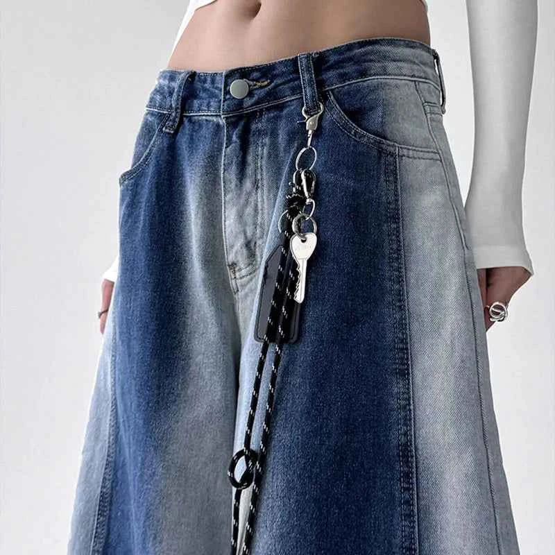 Chic Gradient Korean Style Wide Leg Jeans