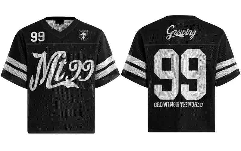 Trendy Y2K Mesh Sequin Graphic Printed Sport T-Shirt
