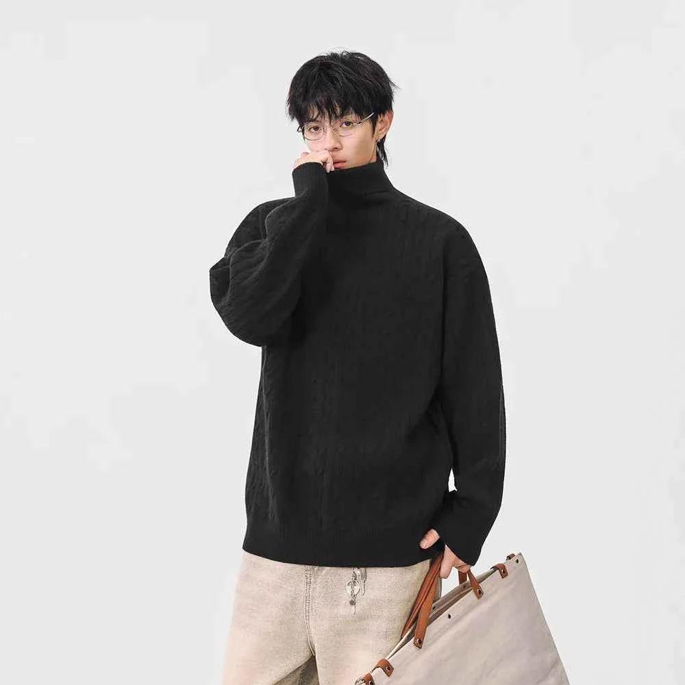 Cozy Cable Knit High Neck Turtleneck Sweater