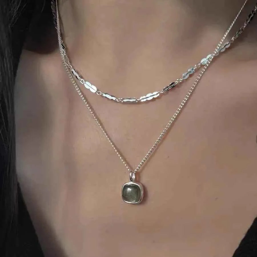 Elegant Moonstone Square Necklace