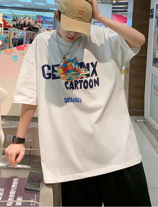 Premium Japanese Cotton Letter Print T-Shirt - Luxuryurbanwear