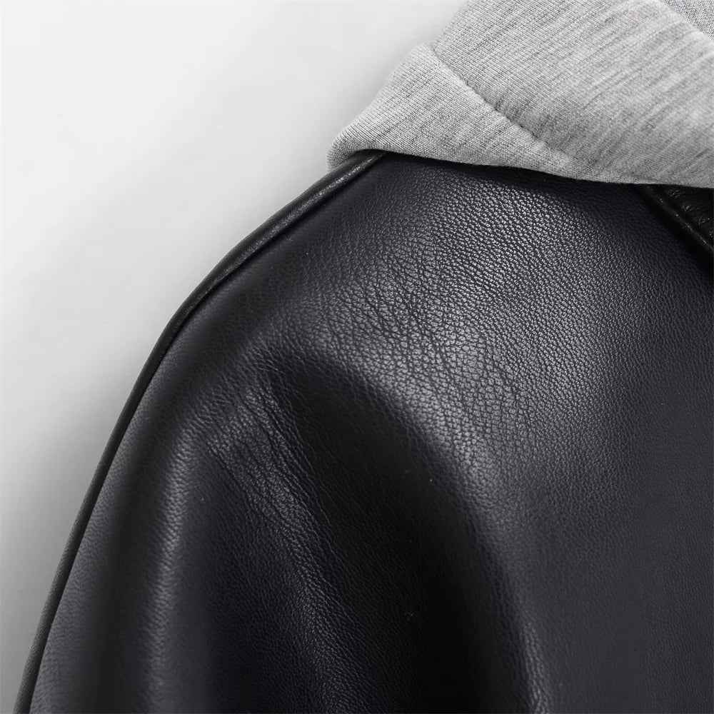 Essential Streetwear Patchwork Leather Effect Jacket