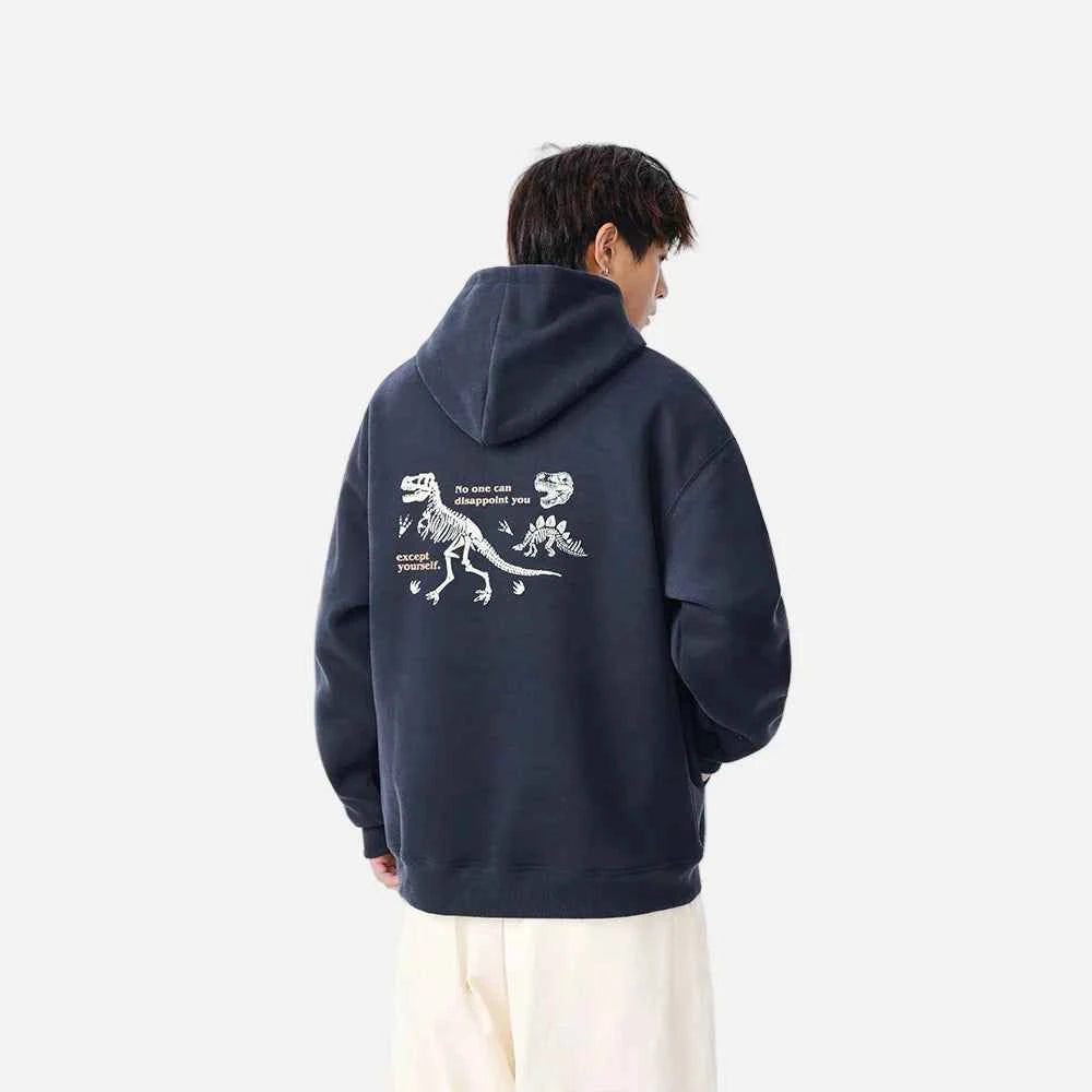Y2K Dinosaur Skeleton Print Casual Hoodie