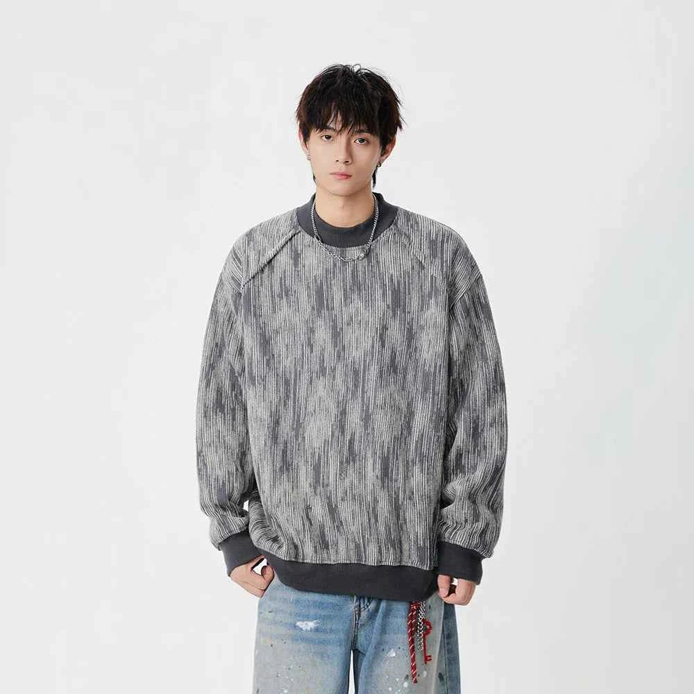 Cozy Textured Raglan Crew Neck Sweatshirt