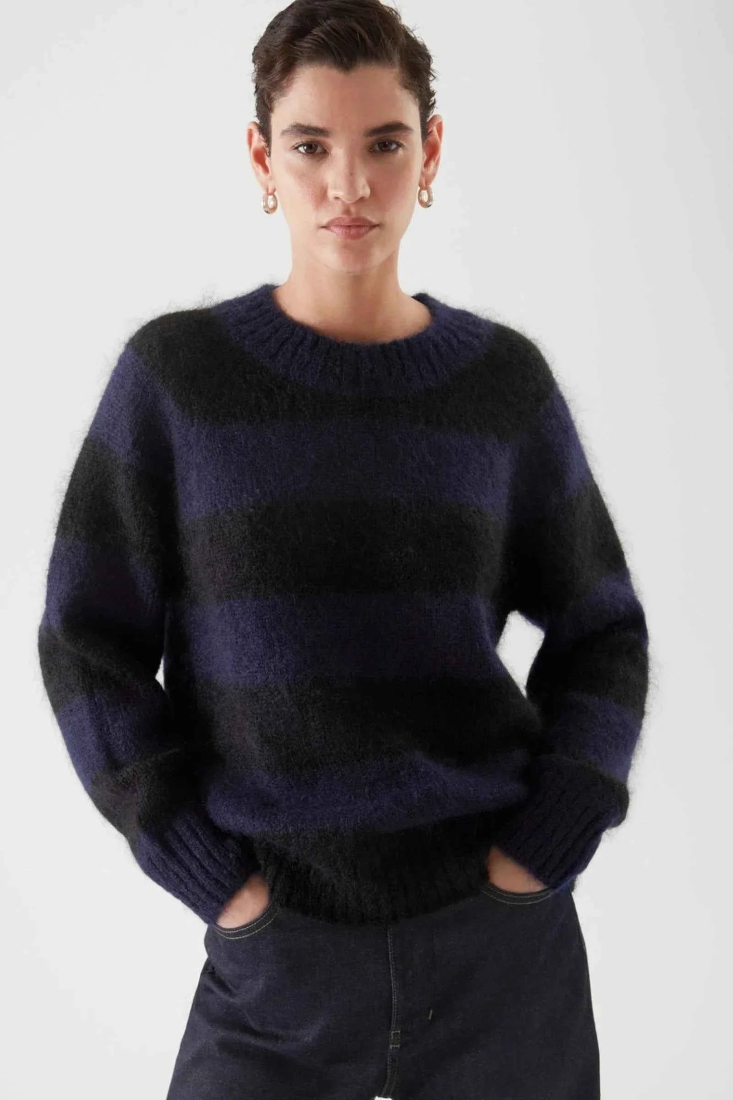 Women Ethereal Striped Winter Casual Sweater
