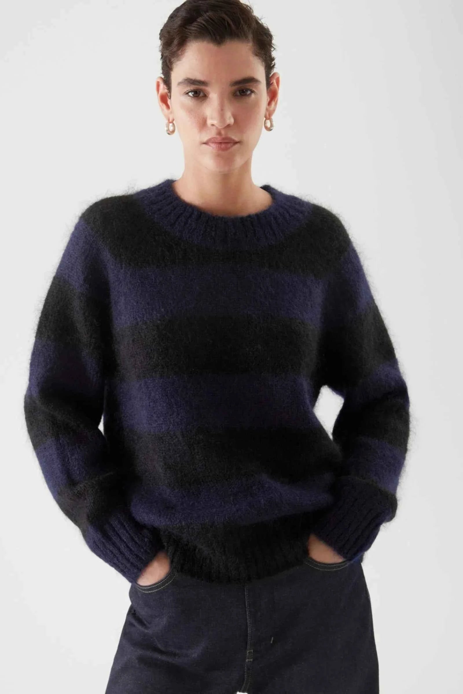 Women Ethereal Striped Winter Casual Sweater