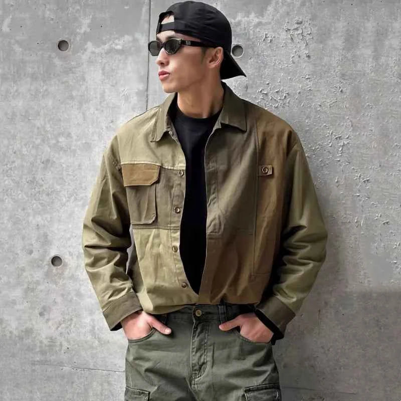 Y2k Streetwear Patchwork Design Techwear Shirt