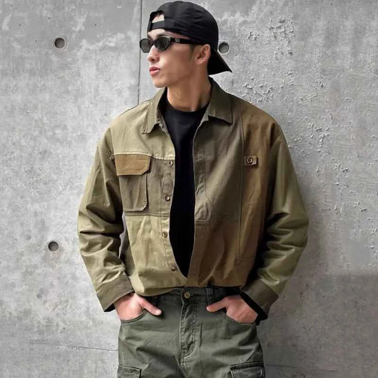 Y2k Streetwear Patchwork Design Techwear Shirt