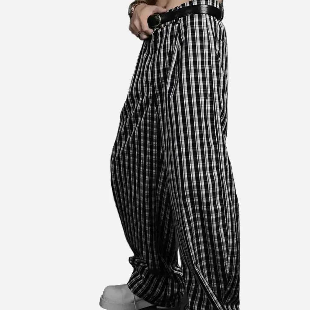 Autumn Plaid Striped Casual Straight Leg Pants