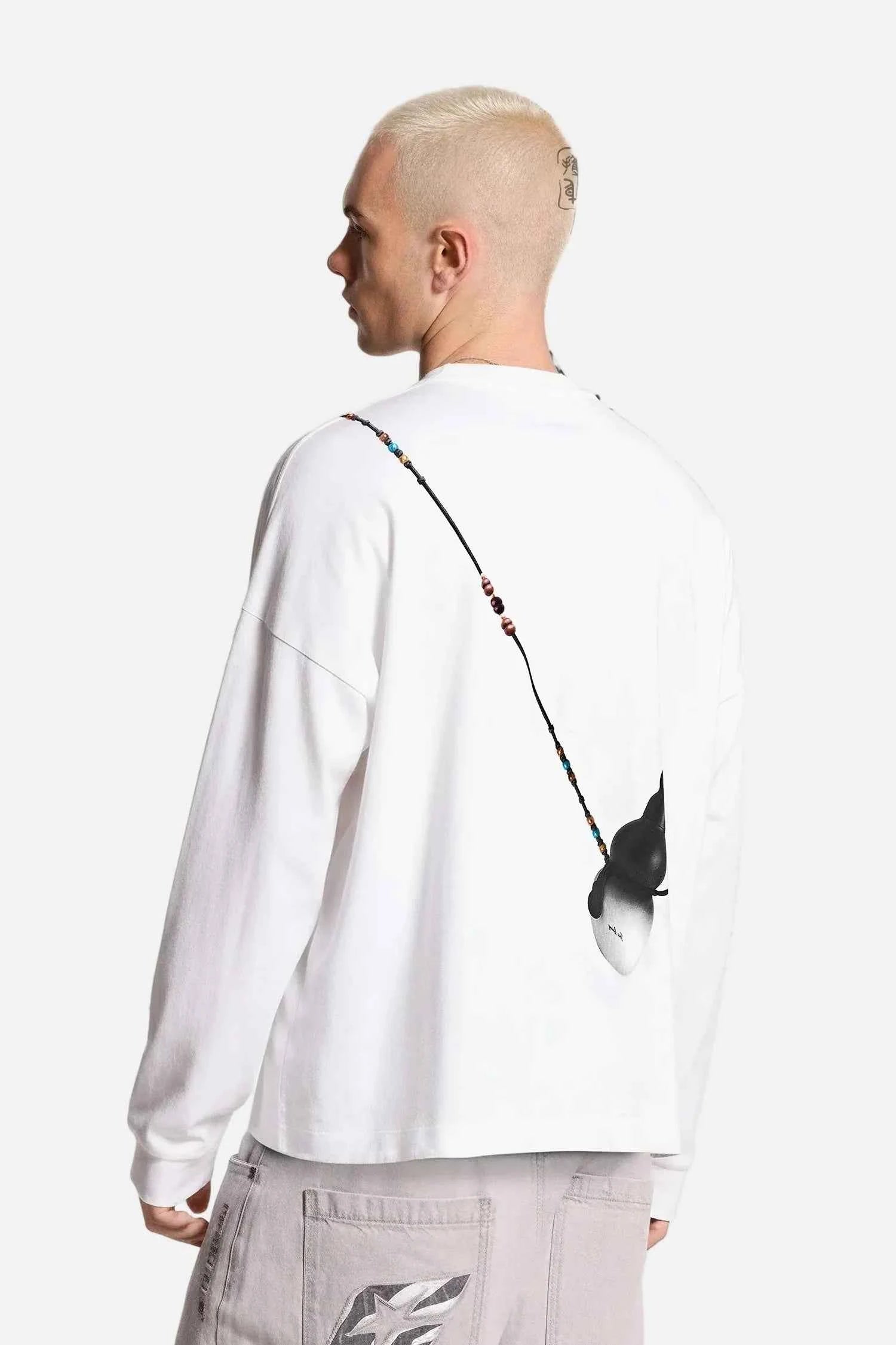 Streetwear Gradient Beaded Crewneck Sweatshirt