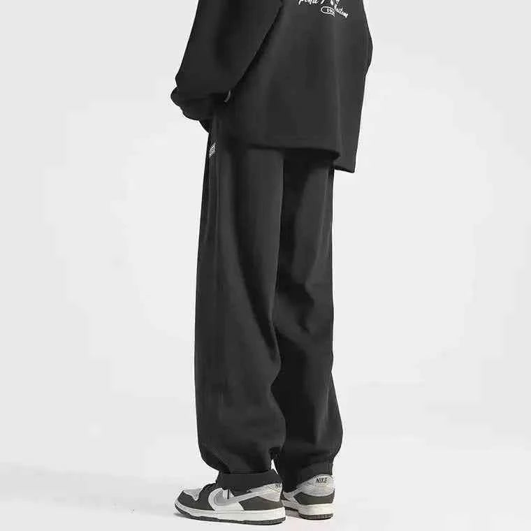 Streetwear Solid Color Elastic Waist Cotton Sweatpants