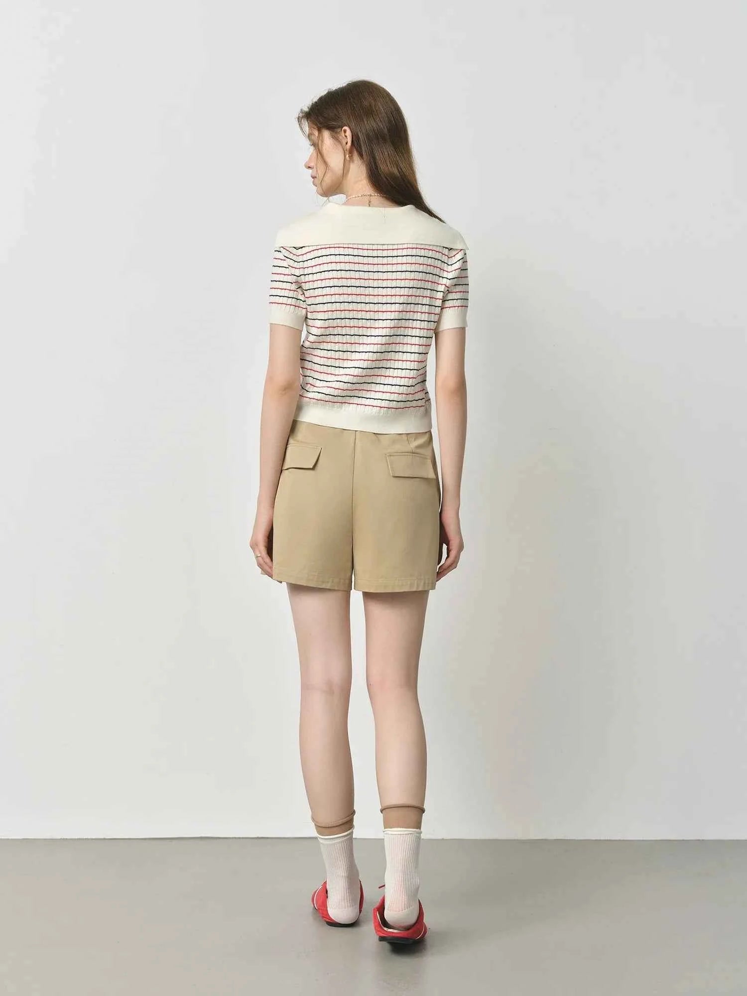 Streetwear Navy Striped Energetic Summer Knit T-Shirt