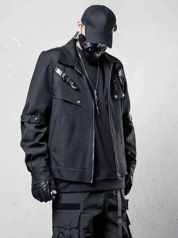 Edgy Rock Deconstruction Motorcycle Casual Jacket