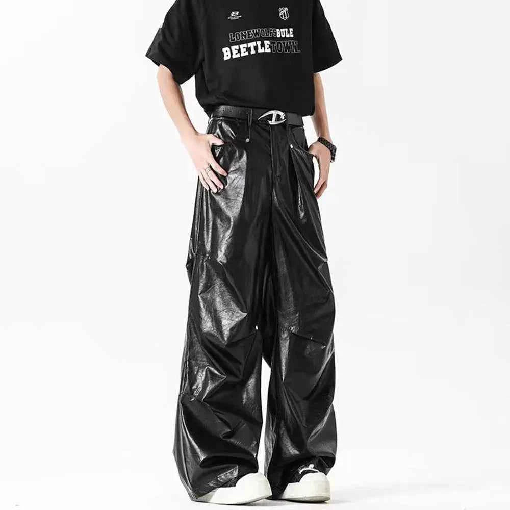 Versatile American Style Gothic Leather Pants
