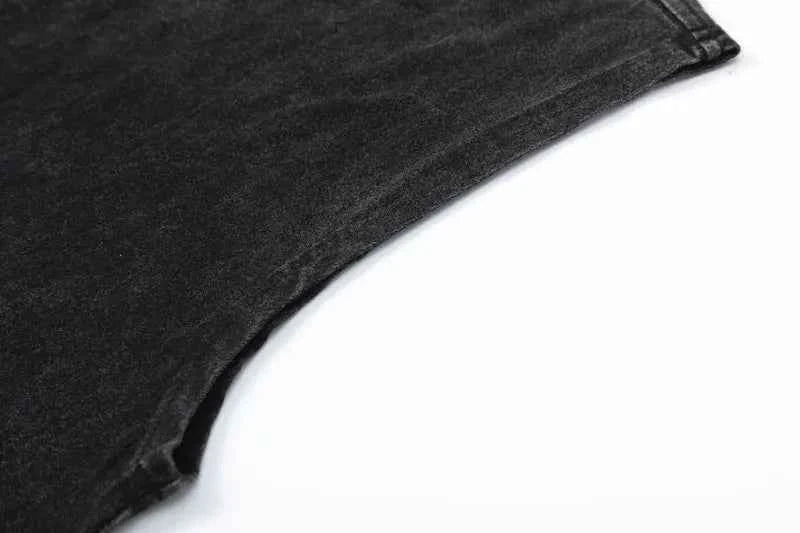 Breathable Retro Graphic Print Oversized Sleeveless T-Shirt