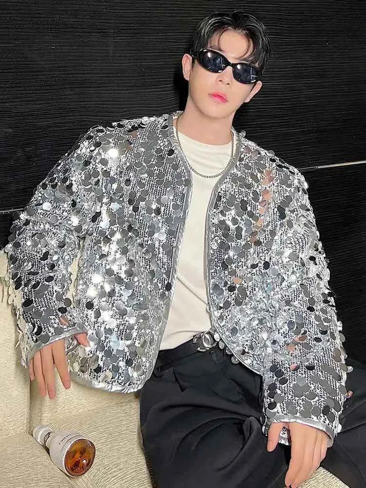 Trendy Stylish Sequin Splicing Street Jacket