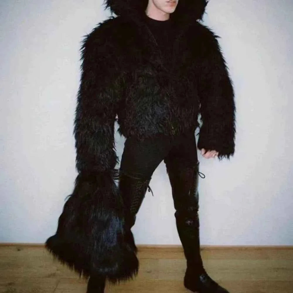 Winter Streetwear Thickened Heavy Long Furry Jacket