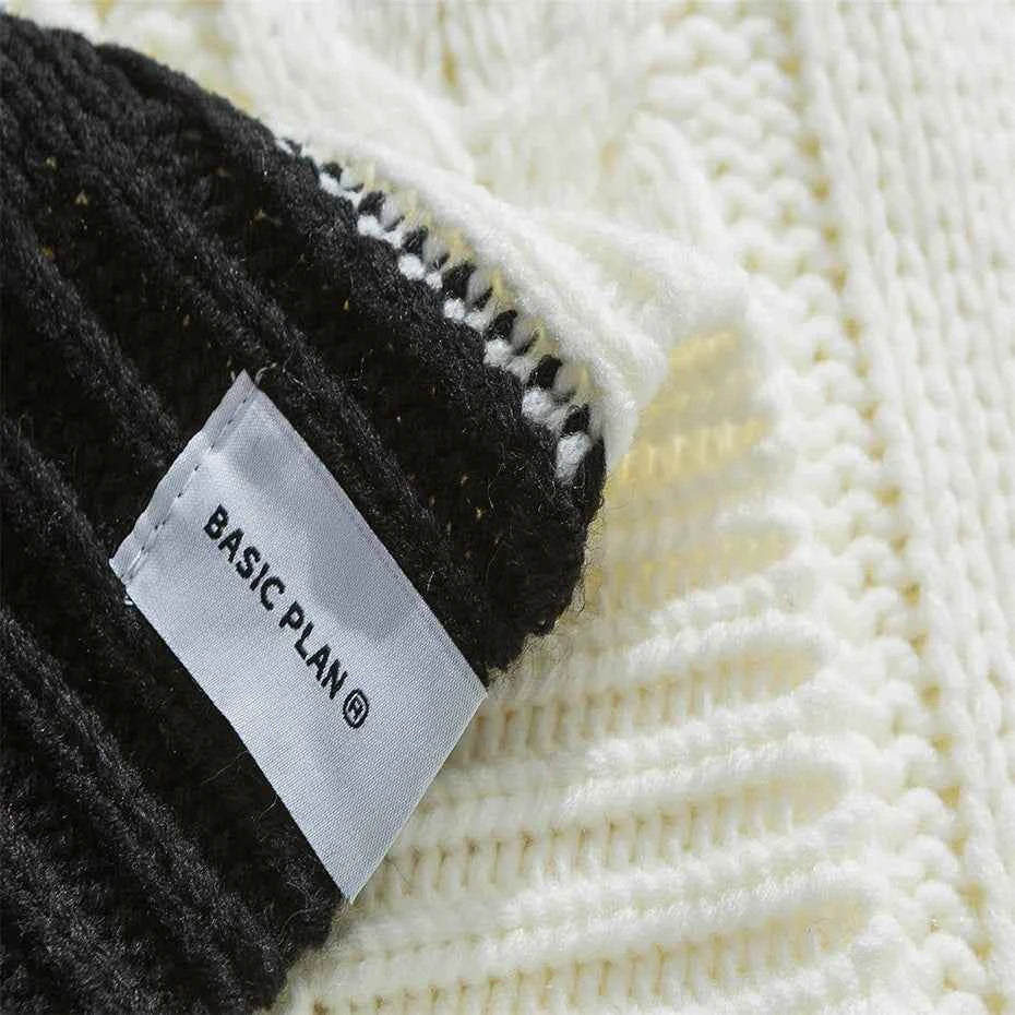Y2K Unique Cozy Patchwork Knit Casual Sweater