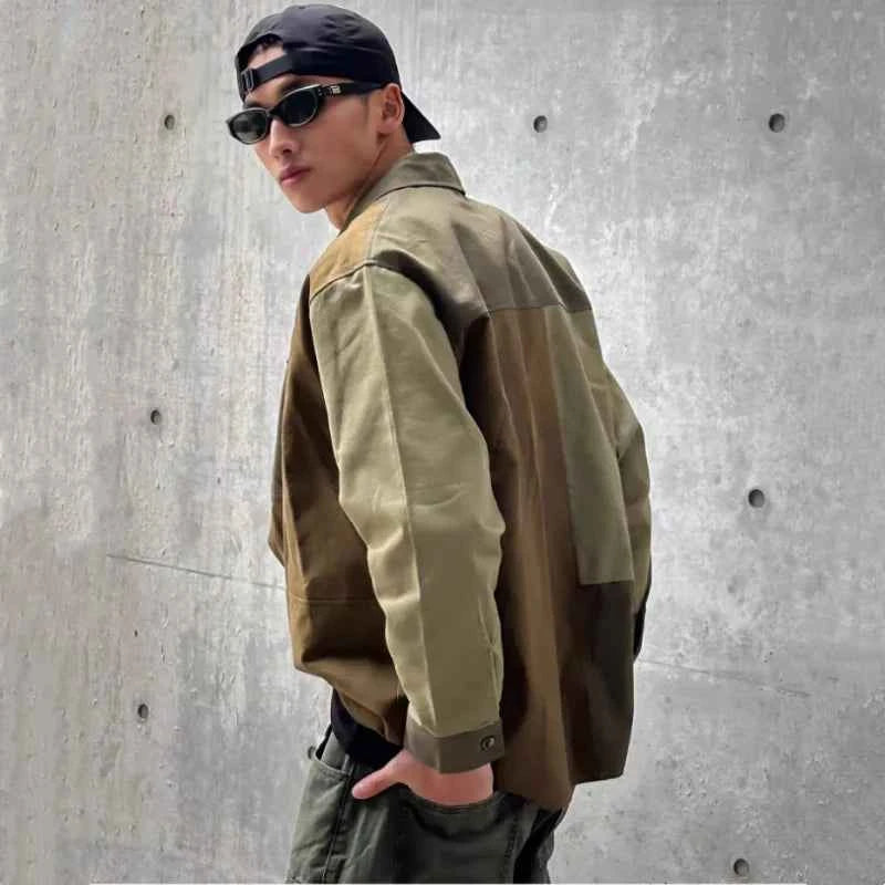 Y2k Streetwear Patchwork Design Techwear Shirt