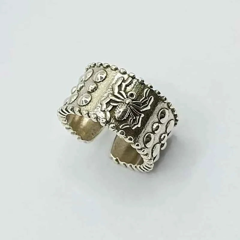Spider Pattern Wide Open Ring