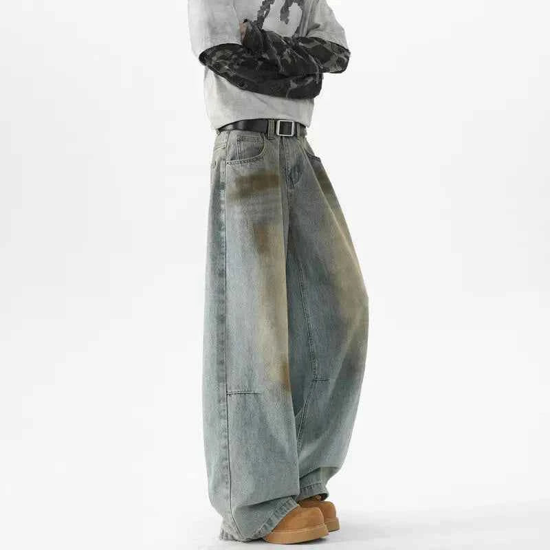 Baggy Wide Leg Vintage Wash Jeans