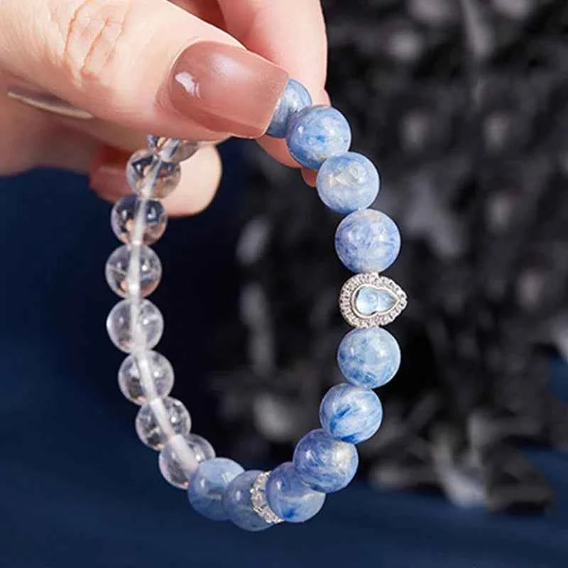Exquisite Crystal Blue Bead Bracelet