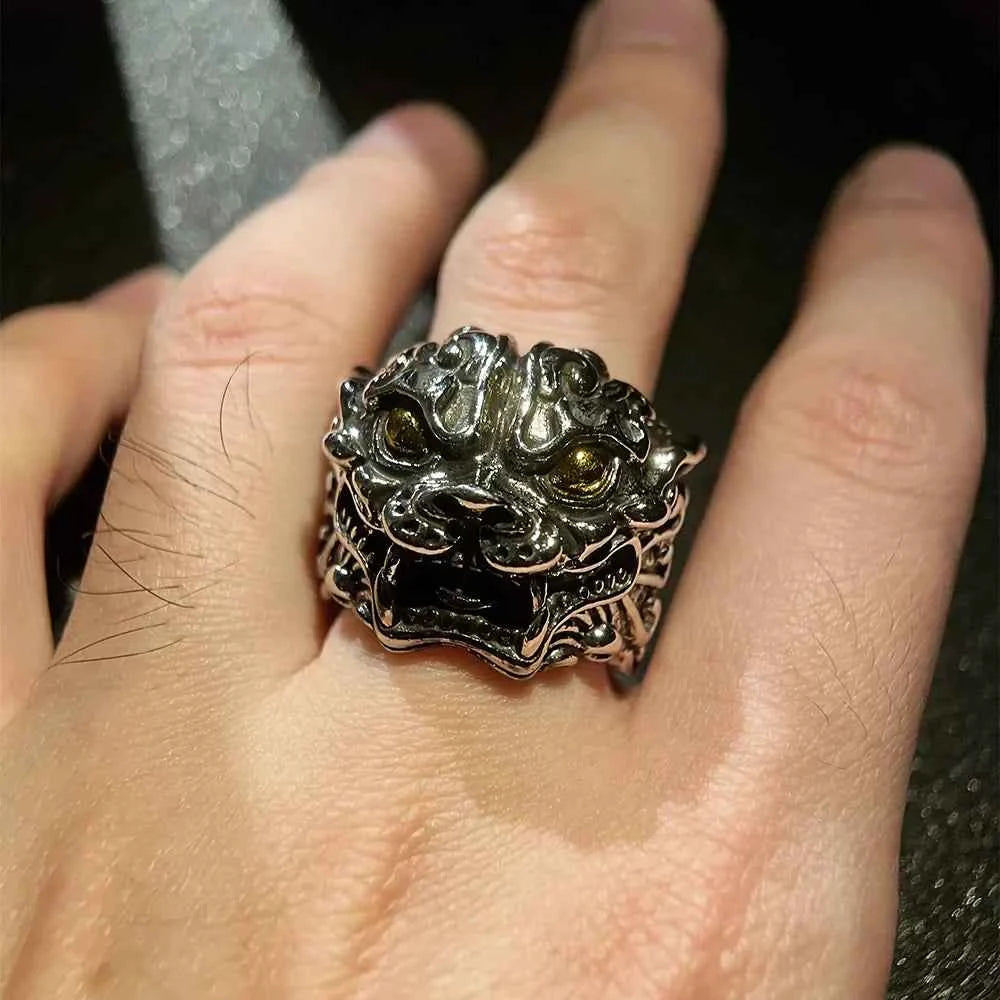 Mythical Retro Kylin Guardian Lion Ring