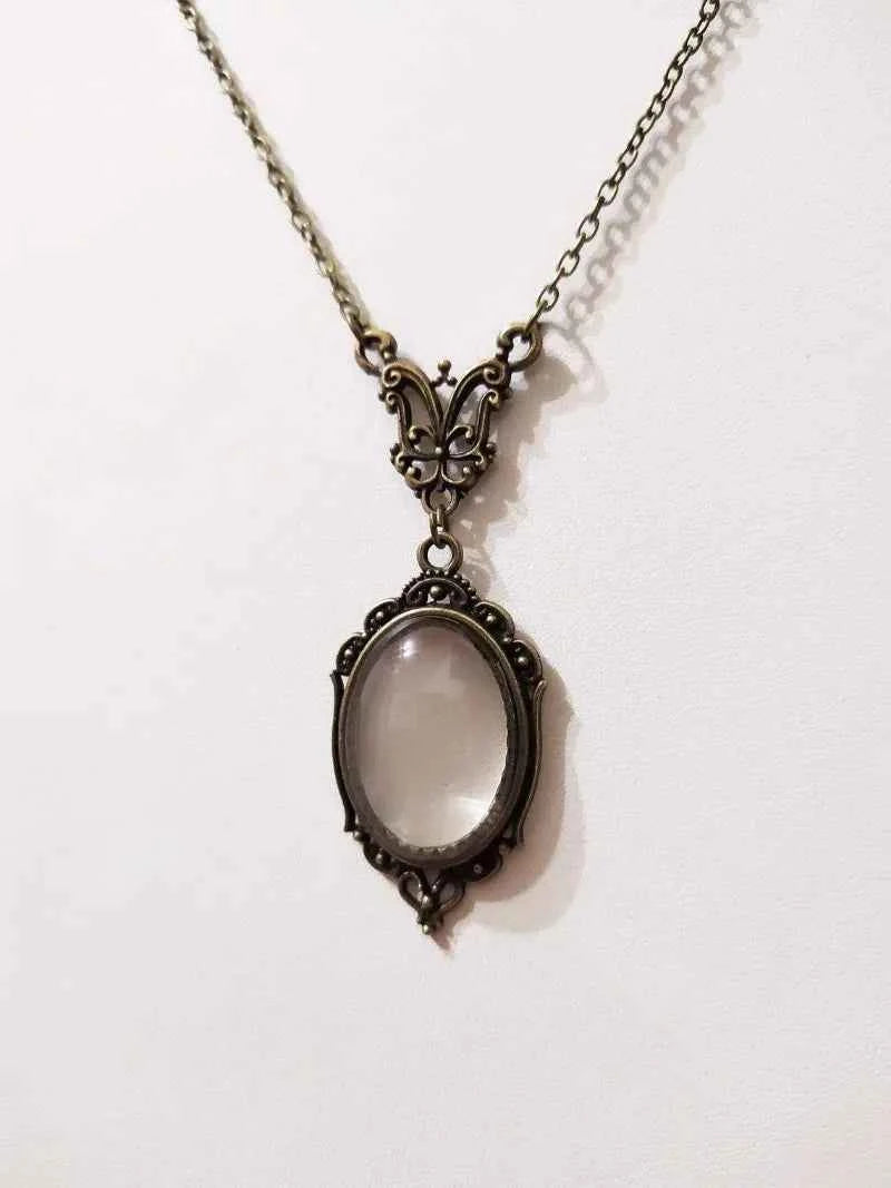 Gothic Vintage Magnifying Glass Pendant Necklace