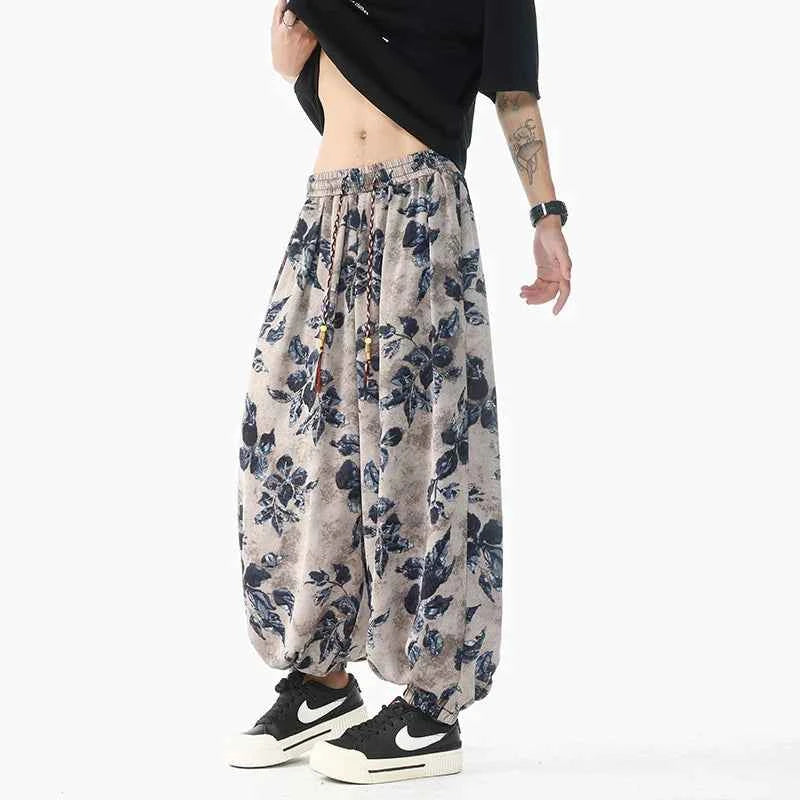Comfortable Chinese Style Printed Harem Pants