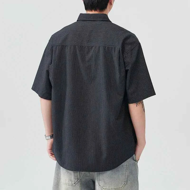 Streetwear Versatile Casual Short Sleeve Striped Shirt