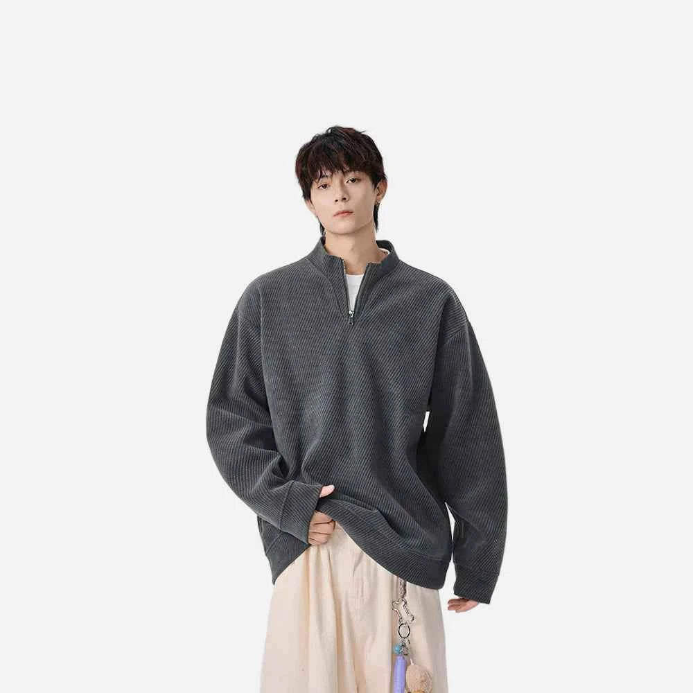Cozy Textured Quarter Zip Sweatshirt