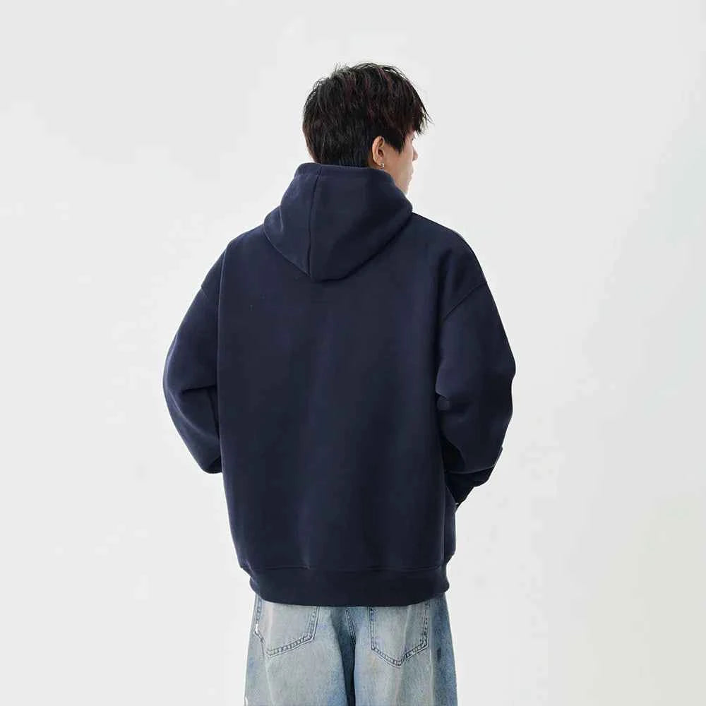 Minimalist Embroidered Logo Casual Hoodie