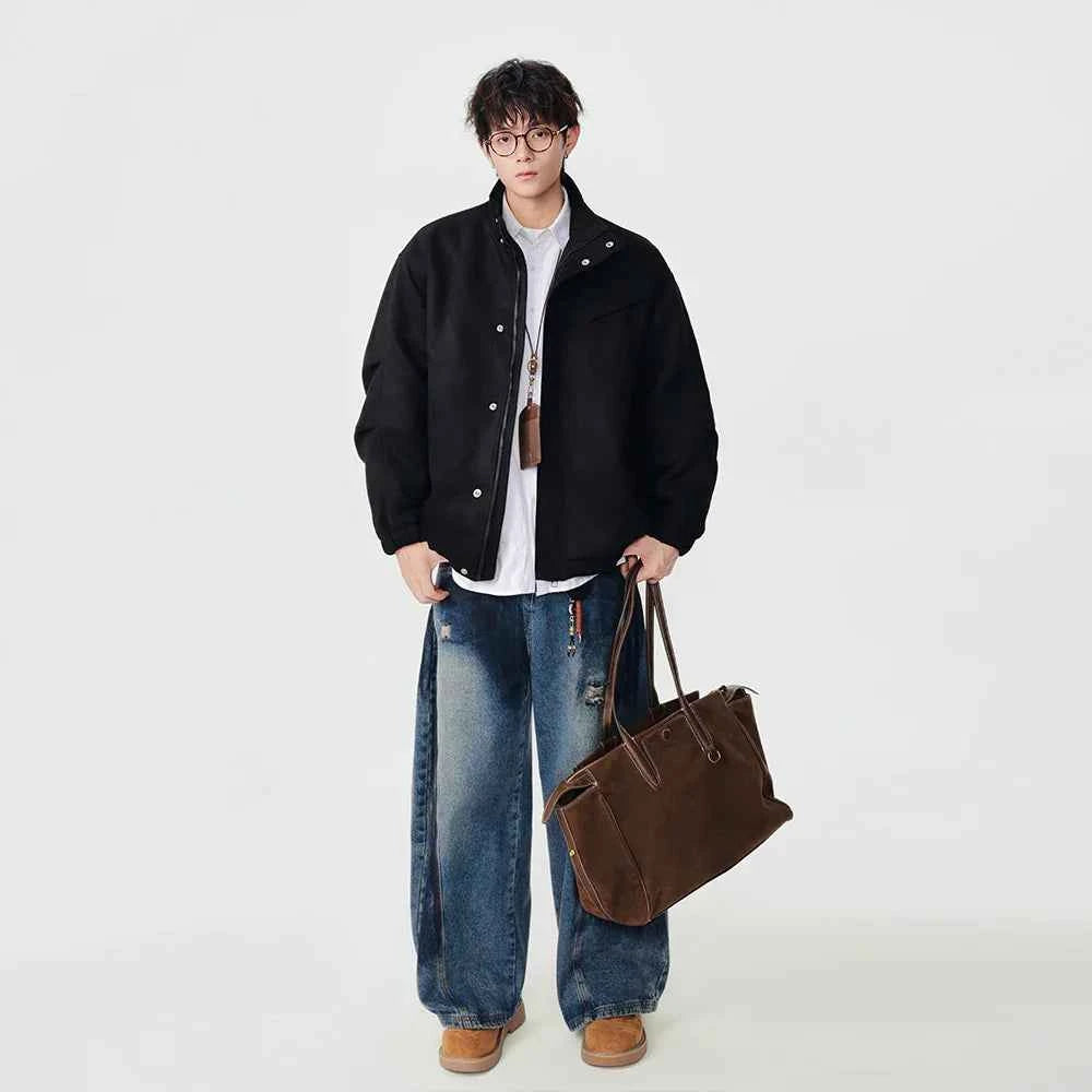 Flattering Textured Casual Button-Up Jacket