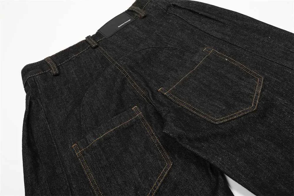 Solid Color Retro Dark Loose Wide Leg Jeans