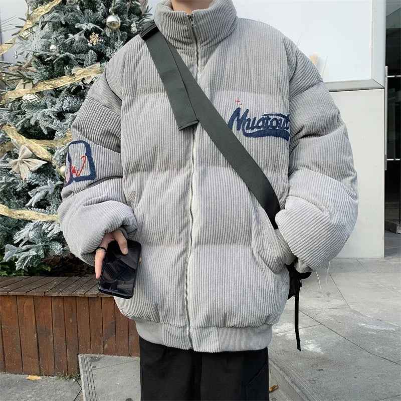 Cozy Corduroy Padded Winter Parka Puffer Jacket