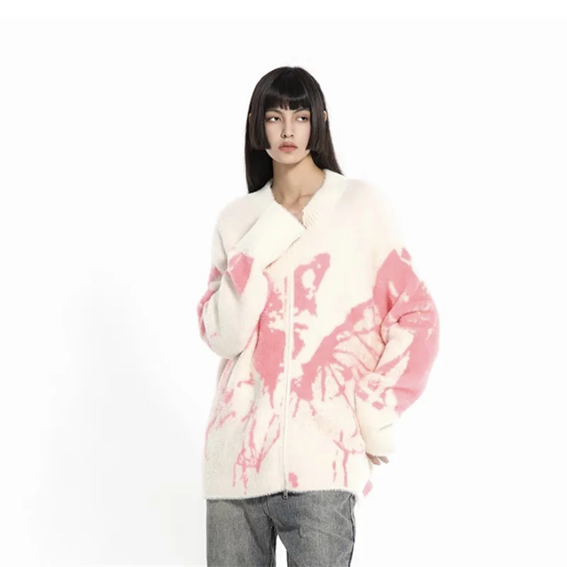 Butterfly Pattern Cool Ripped Knitted Cardigan - Luxuryurbanwear