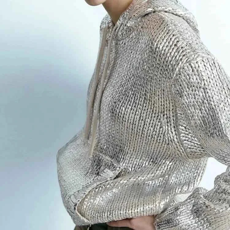 Metal Fragment Unique Round Neck SweatShirt