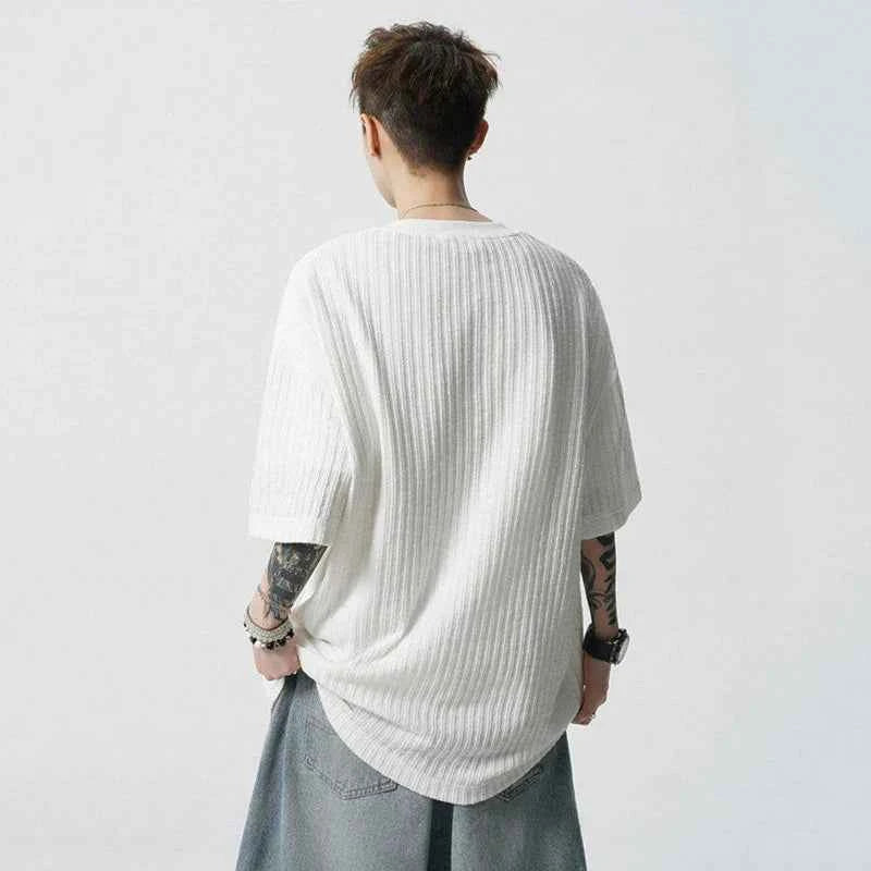 Cool Button Design Solid Color Round T-Shirt