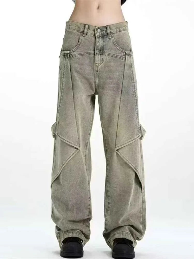 Streetwear Distressed Hip-Hop Wide-Leg Baggy Jeans - Men’s Urban Oversized Denim