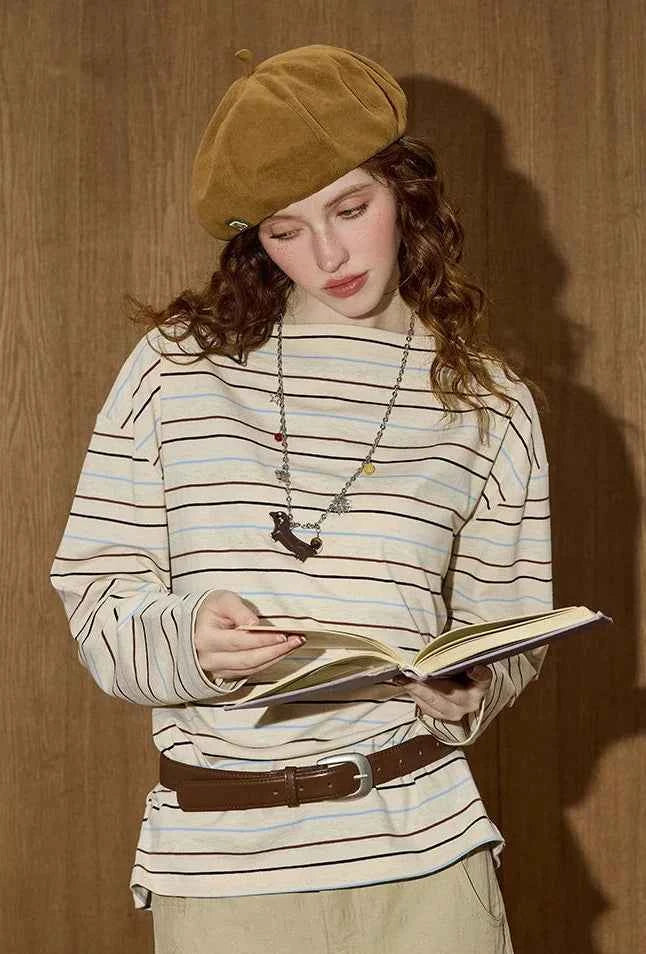 Retro Chic Striped Long Sleeve T-Shirt