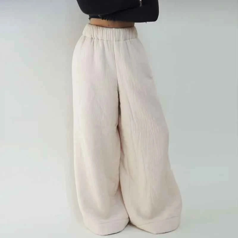 Breathable Wool Wide Leg Sweatpants