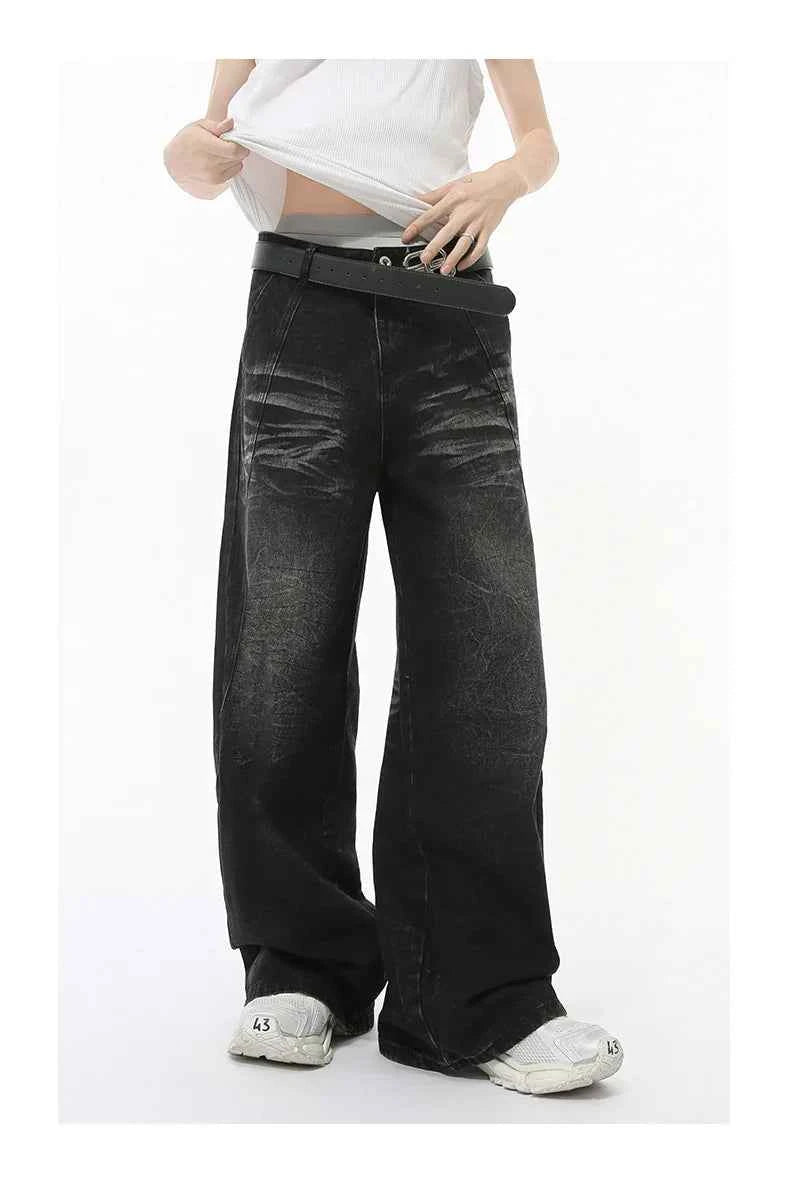 Streetwear Distressed Loose Fit Wide Leg Jeans