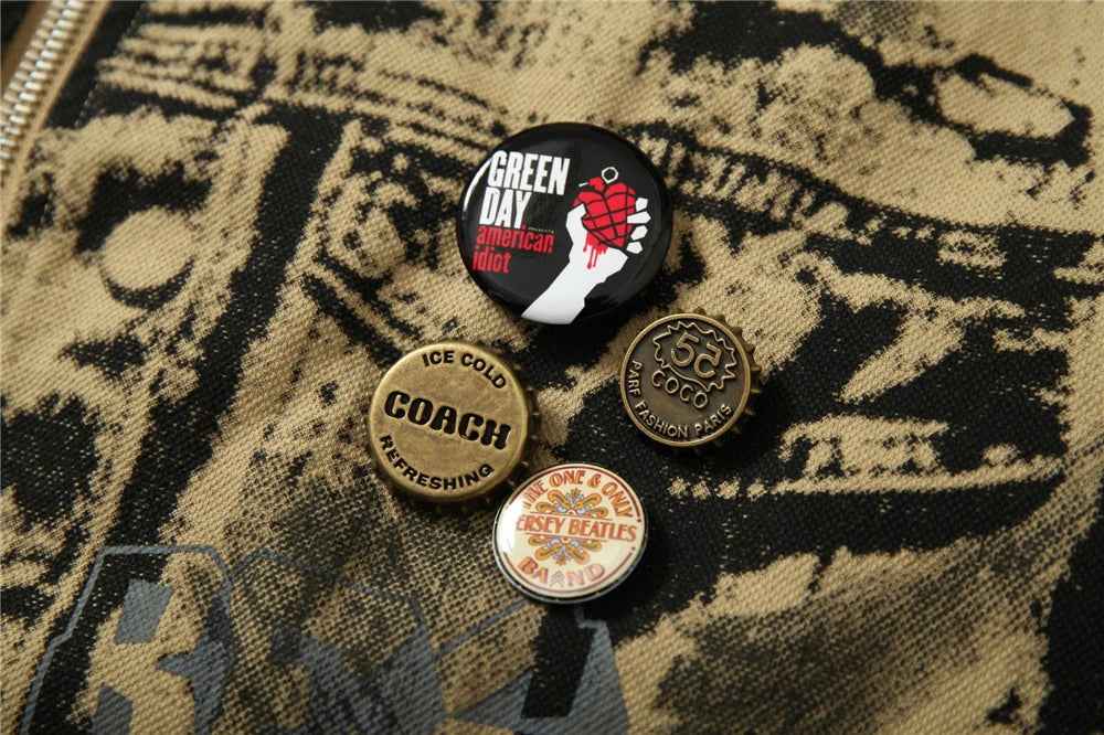 Streetwear Flexible Graffiti Patchwork Denim Jacket