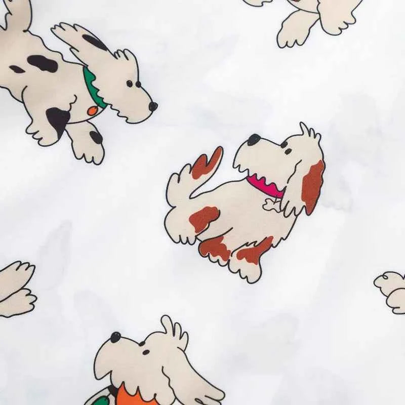 Streetwear Vibrant Cartoon Dog Cute Beach Shirt